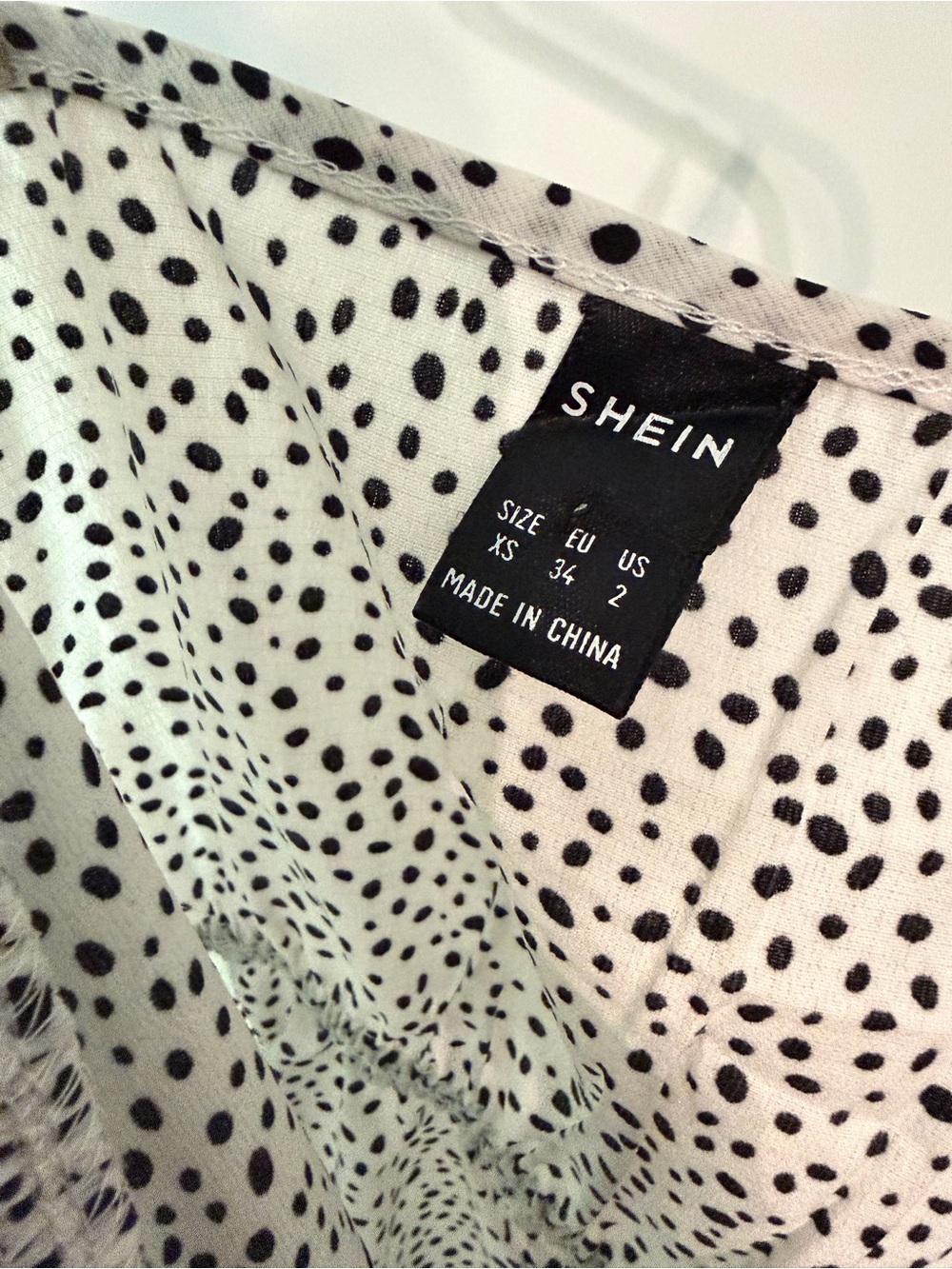 SHEIN White Blouse with Black Polka Dot Print